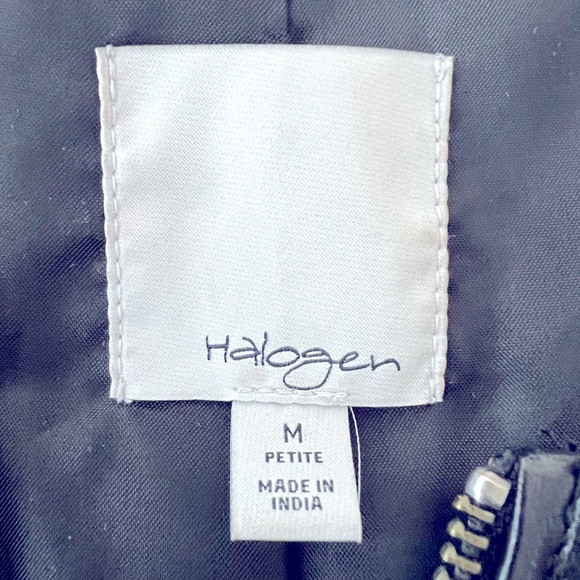 Nordstrom Halogen Leather zip Jacket size MP - Picture 8 of 9